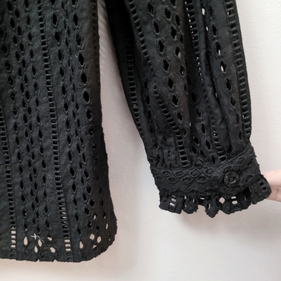 Madewell Mockneck Ruffled Eyelet Blouse - Picture 6 of 8